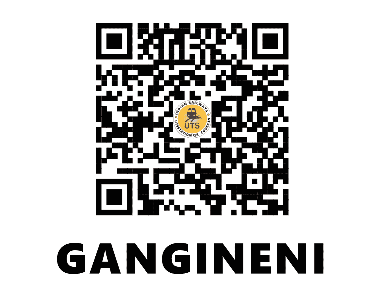UTS QR Code for GANGINENI - GNN - SC (ANDHRA PRADESH)